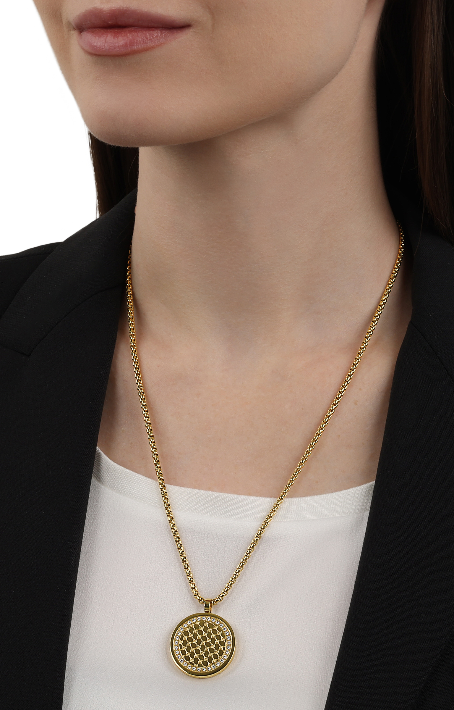 Joop! Damen Halskette 2100961 Edelstahl gelbgold IP synth. Zirkonia