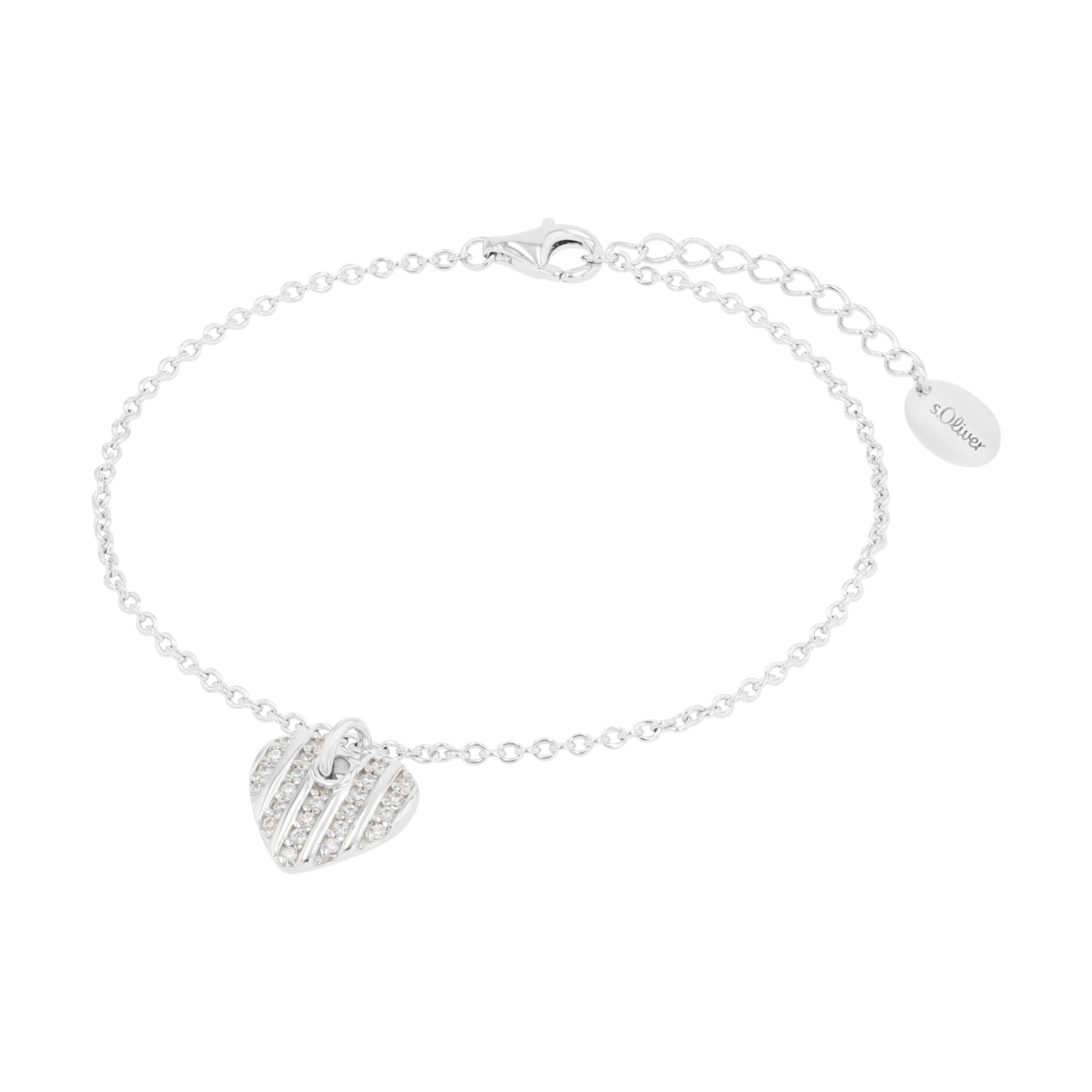s.Oliver Damen Armband 2038766 Herz Silber 925 synth. Zirkonia