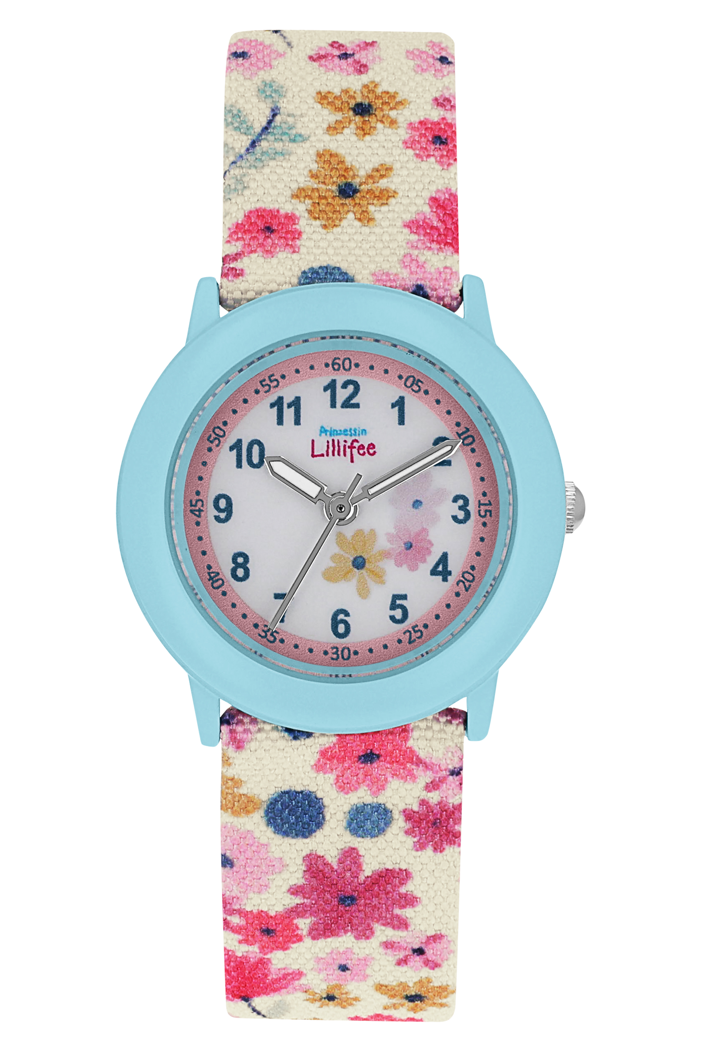 Prinzessin Lillifee Mädchen Armbanduhr 2039503 Textilband mit Blumenprint