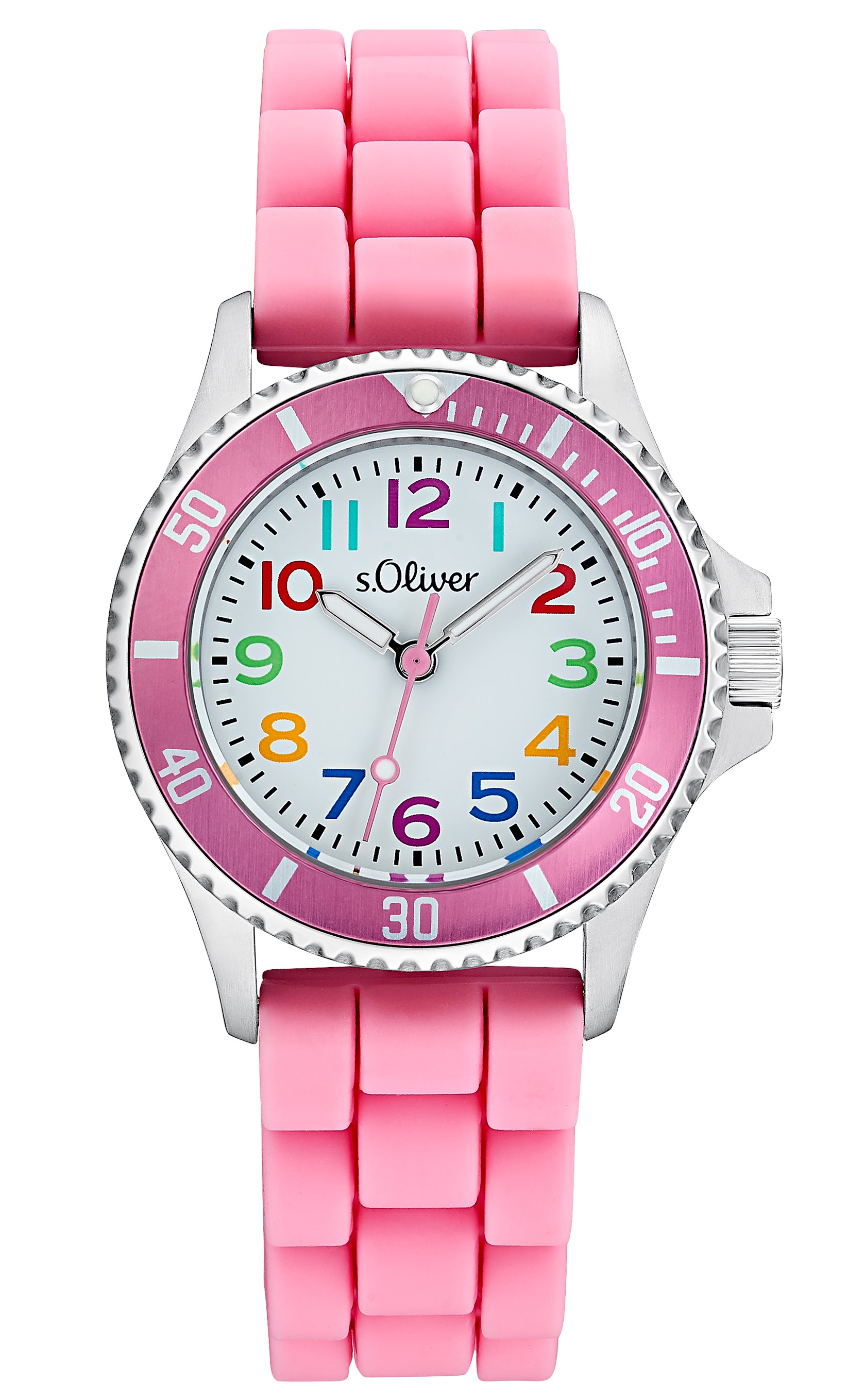 s.Oliver Kids Armbanduhr 2033505 Edelstahl Silikon pink