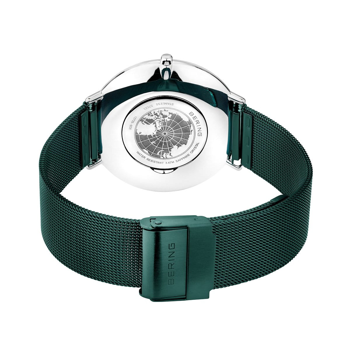 Bering Armbanduhr 15739-808 Ultra Slim Edelstahl Milanaiseband grün