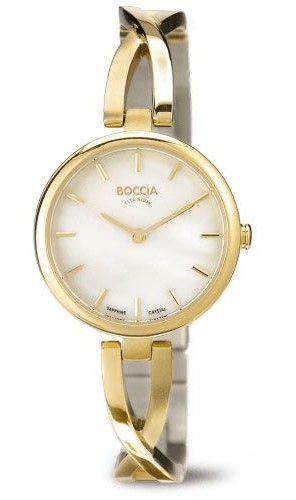 Boccia Damen Armbanduhr Dress 3239-03 Titan gelbgold IP