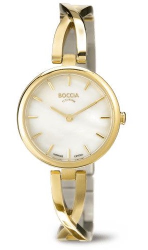 Boccia Damen Armbanduhr 3239-03 Dress Titan gelbgold IP