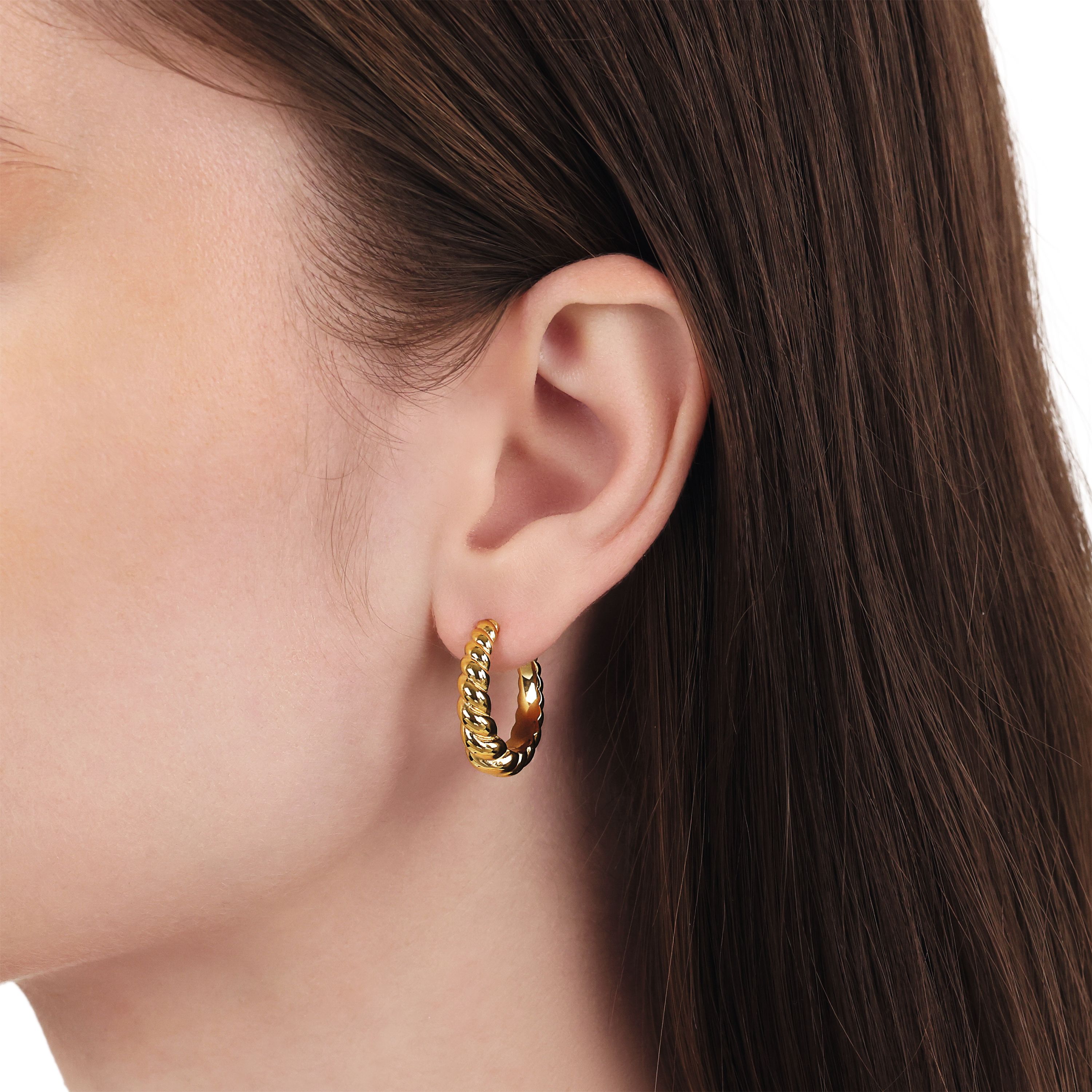 Tom Tailor Damen Creolen 2101363 Edelstahl goldplattiert