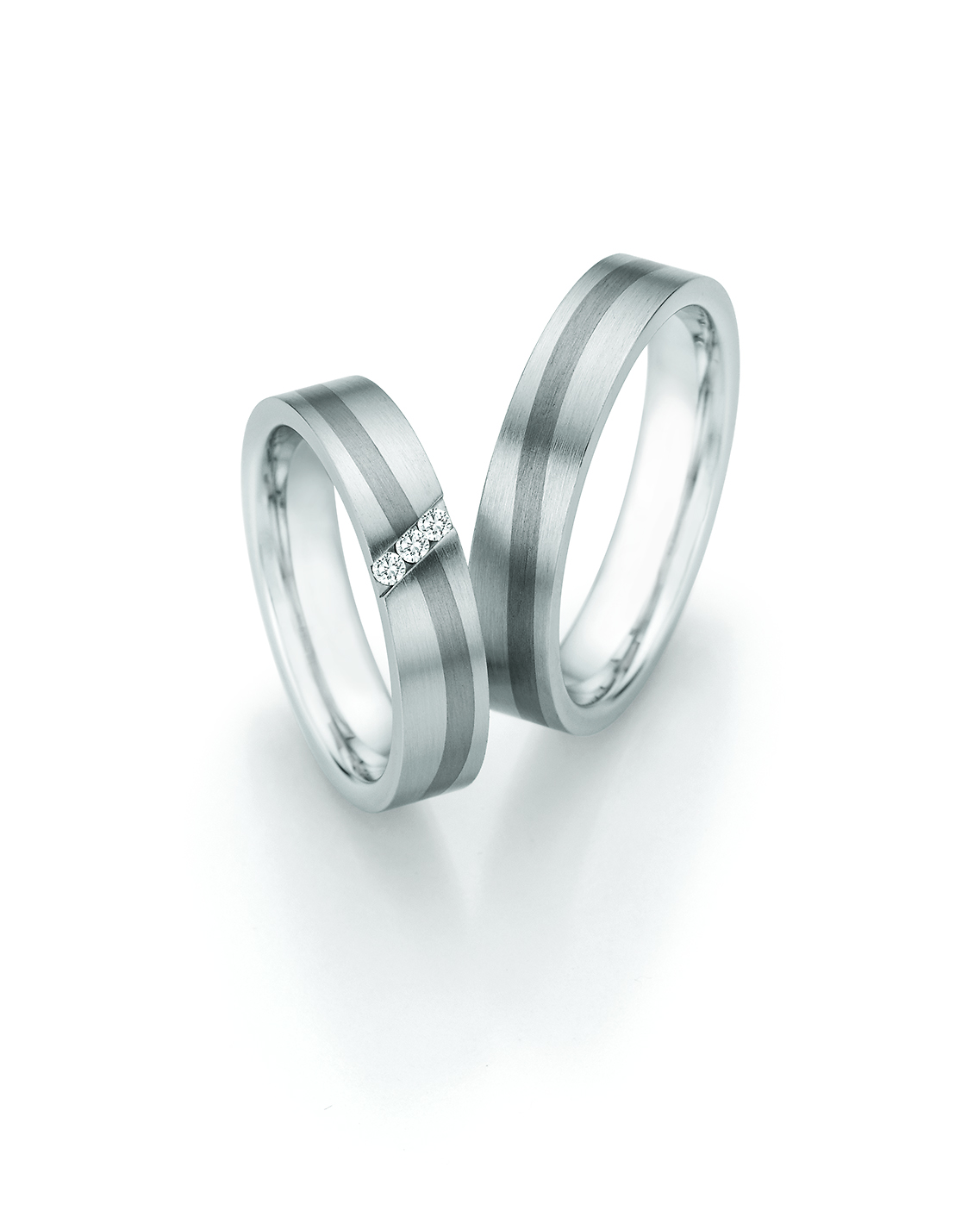 Eheringe Trauringe White Style Steel Titan Brillant II 68-20090 / 68-20100