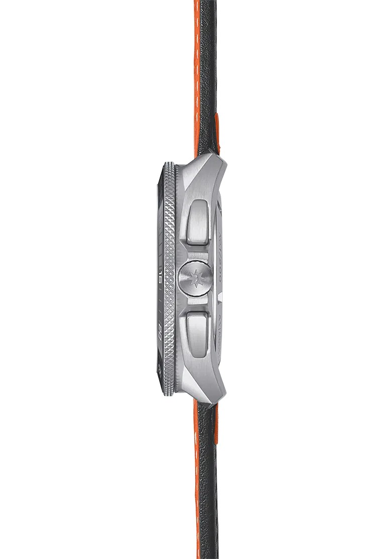 Junghans Herren Armbanduhr 1972 Chronoscope 041/4557.00 Sports Edition 2026 mit Lederband orange