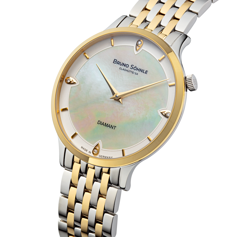 Bruno Söhnle Damen Armbanduhr 17-23213-292 Bologna III Edelstahl bicolor mit 4 Diamanten 