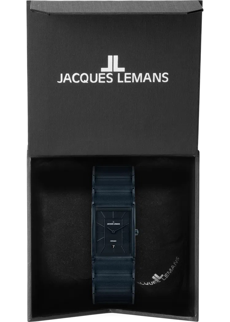 Jacques Lemans Armbanduhr Dublin 1-1939H Edelstahl IP dunkelblau Keramik dunkelblau