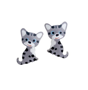 Scout Ohrstecker 262000011 Silber 925/- Katze grau