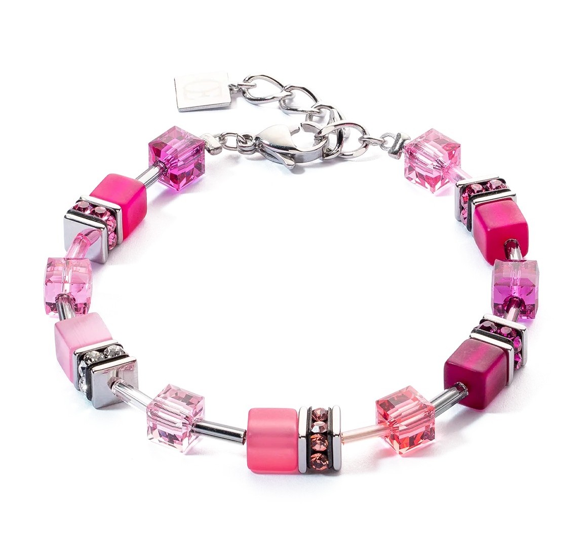 Coeur De Lion Damen Armband  2838/30-0422 GeoCUBE® Iconic Viva Magenta