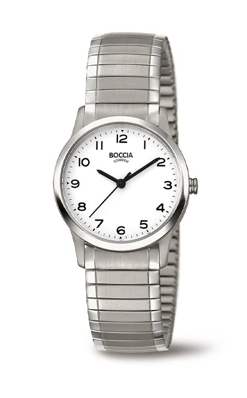 Boccia Damen Armbanduhr Classic 3287-01 Reintitan mit Zugband