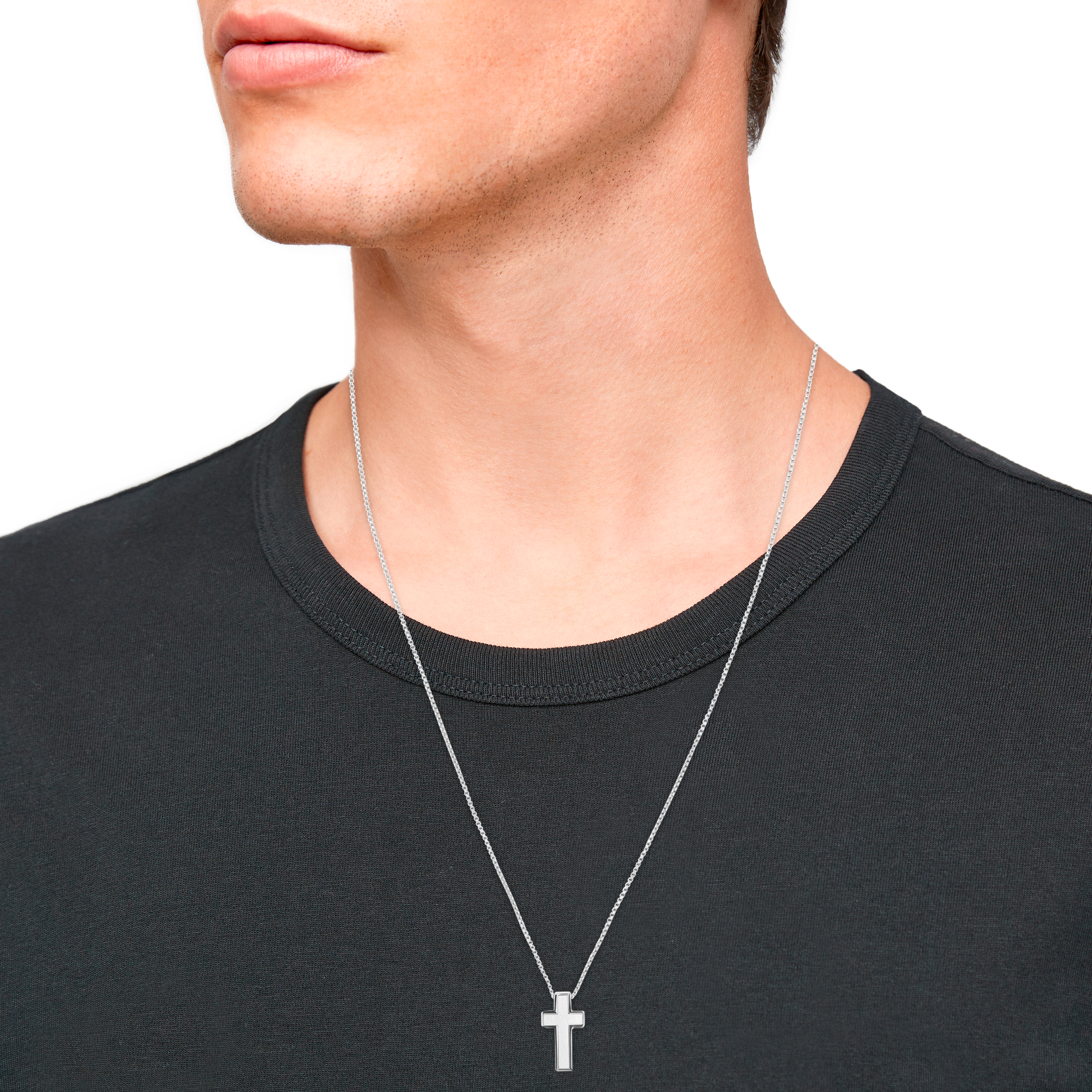 s.Oliver Herren Halskette 2035529 mit Anhänger Kreuz Edelstahl