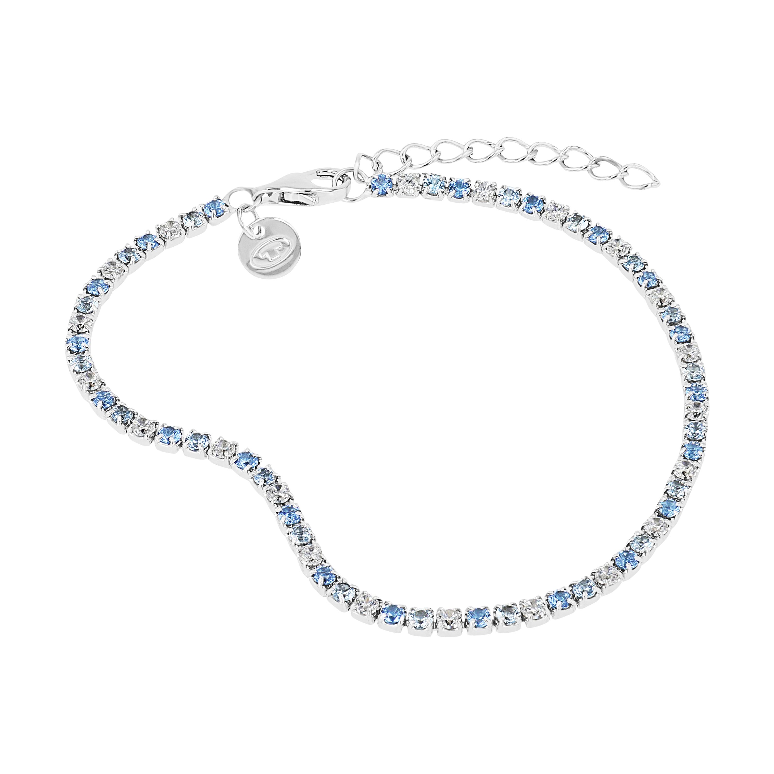 Tom Tailor Damen Armband 2101263 synth. Zirkonia blau weiß Silber 925