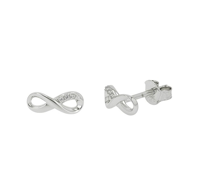 Tom Tailor Damen Ohrstecker Infinity 2100585 Silber 925 synth. Zirkonia