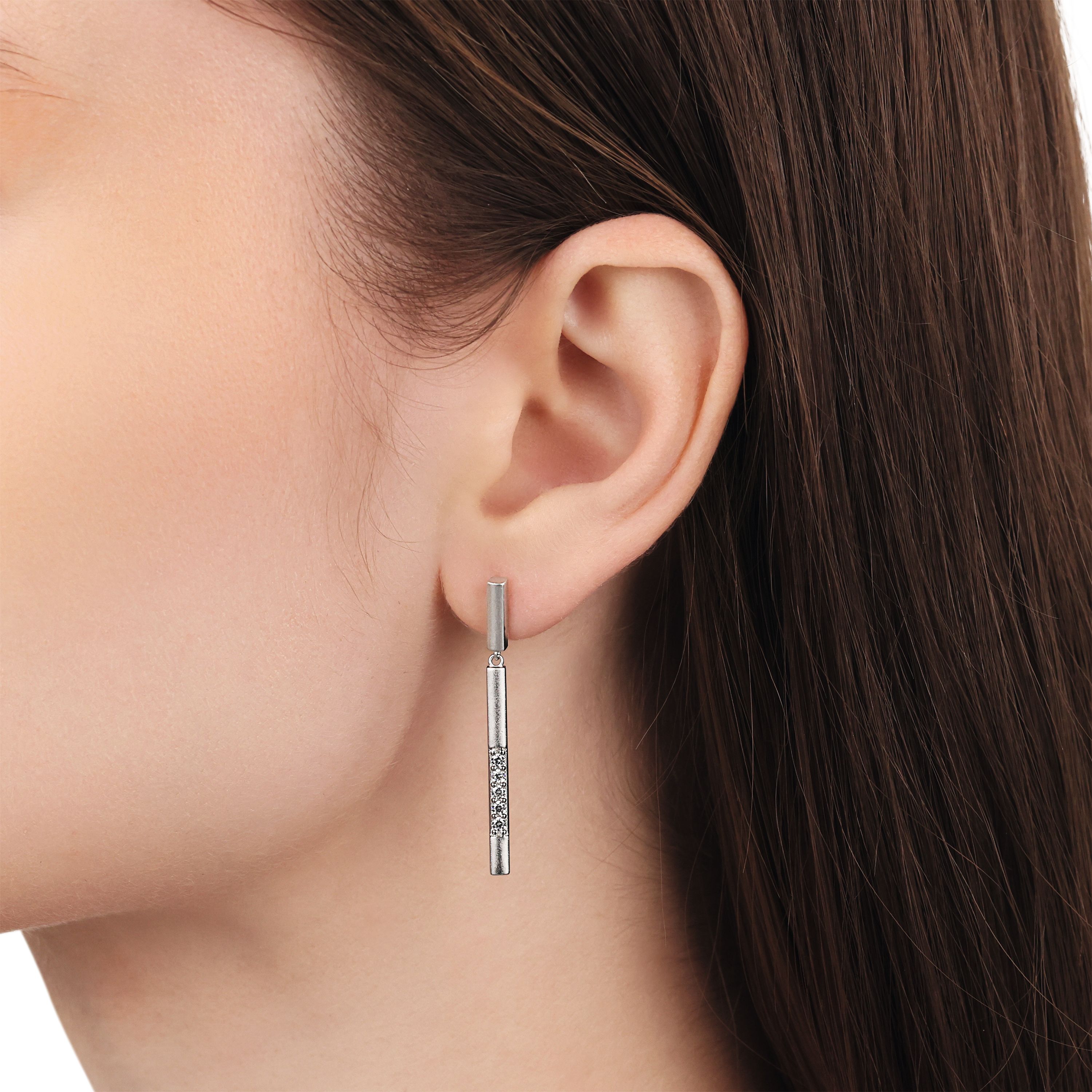 Tom Tailor Damen Ohrhänger 2101270 mit Anhänger Silber 925 synth. Zirkonia