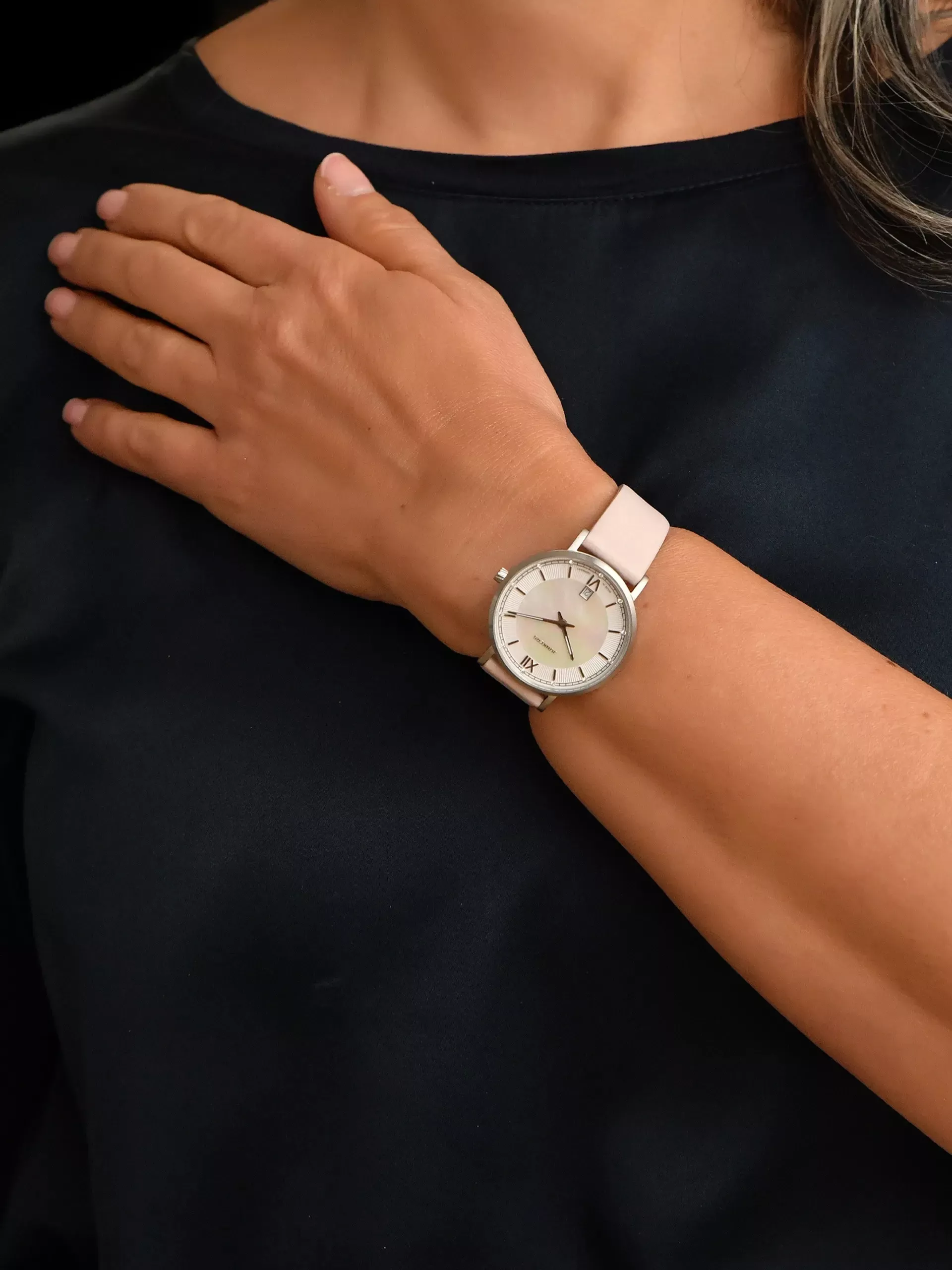 Junkers Damen Armbanduhr 951.03.04 Annelise 34 Perlmutt mit Lederband rosa