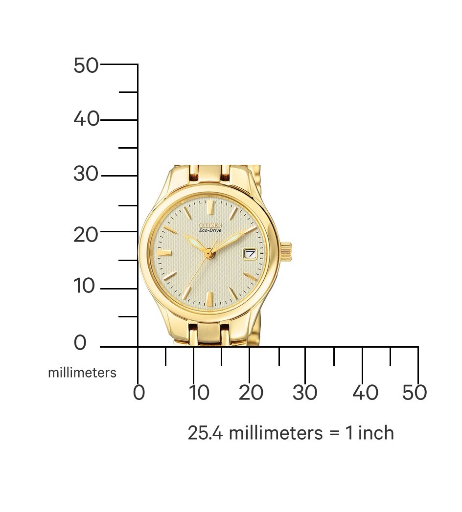 Citizen Damen Armbanduhr EW1262-55P Eco Drive Elegance Edelstahl Goldplattiert