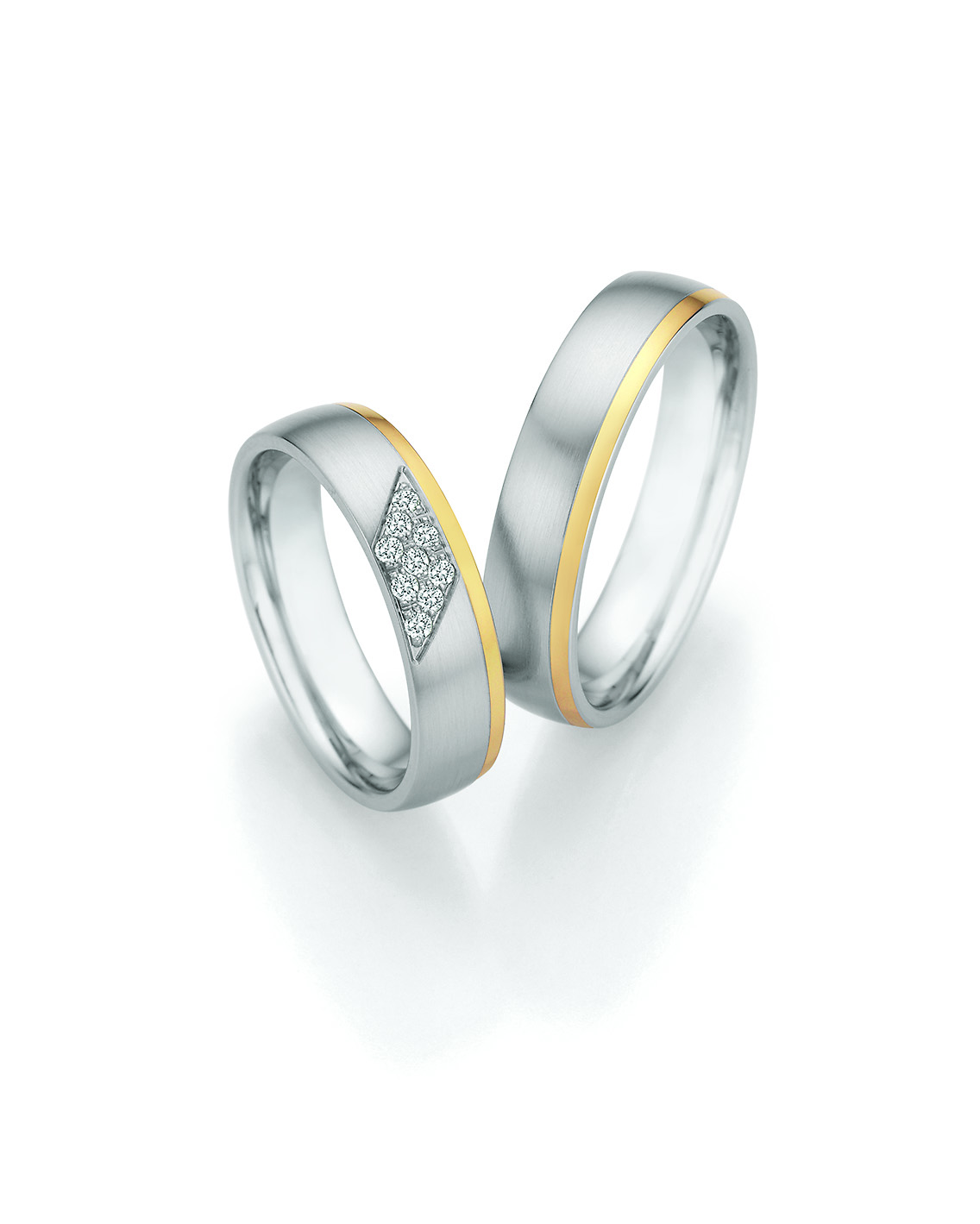 Eheringe Trauringe White Style Steel & Gold Elegance 88-25130 / 88-25140