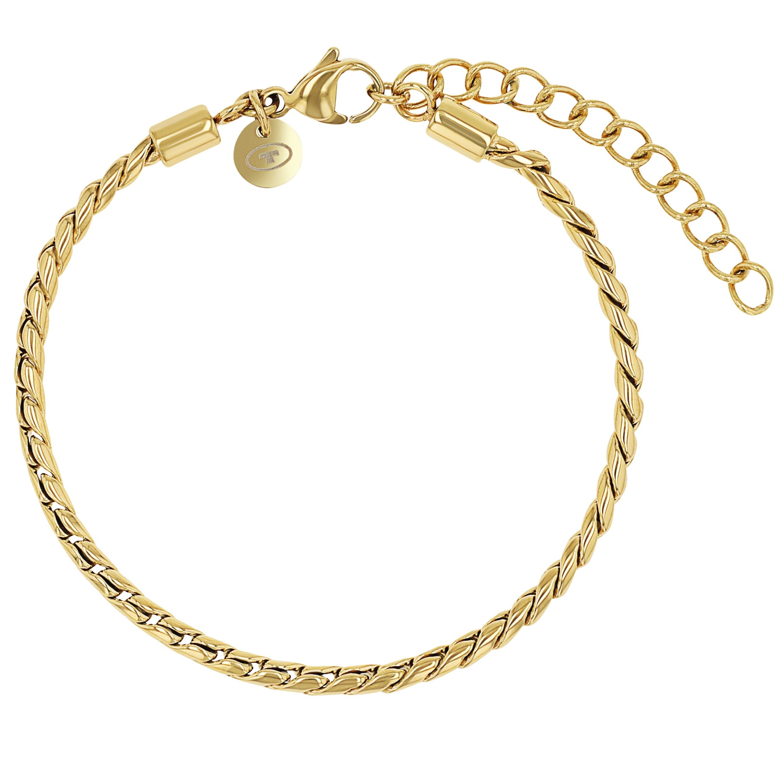 Tom Tailor Damen Armband 2101386 Edelstahl goldplattiert Fantasiegliederung