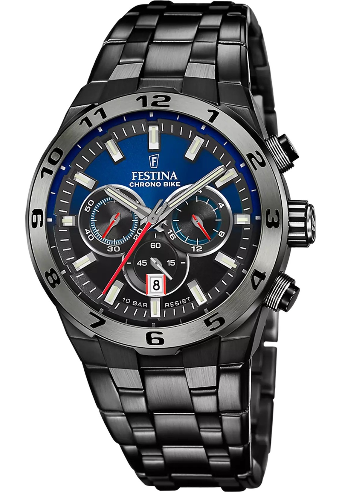 Festina Herren Armbanduhr Chrono Bike F20673/1 Edelstahl schwarz IP