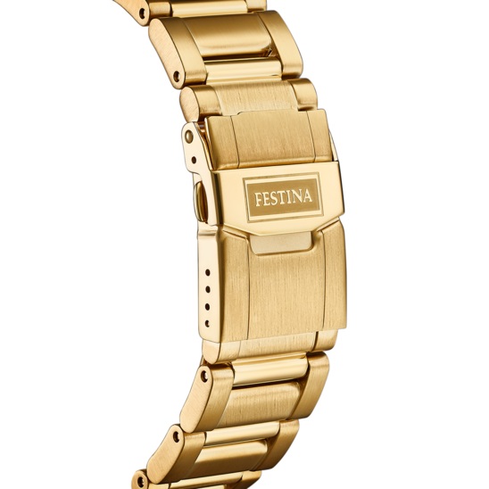 Festina Herren Armbanduhr Prestige F20492/2 Chronograph Edelstahl gelbgold IP