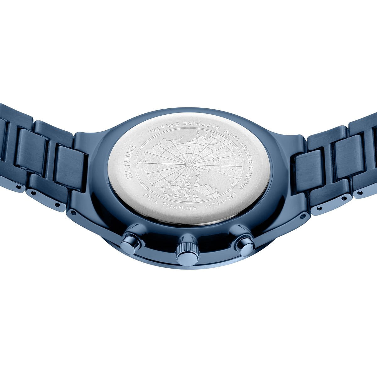 Bering Herren Armbanduhr 11743-797 Titan Chronograph blau gebürstet