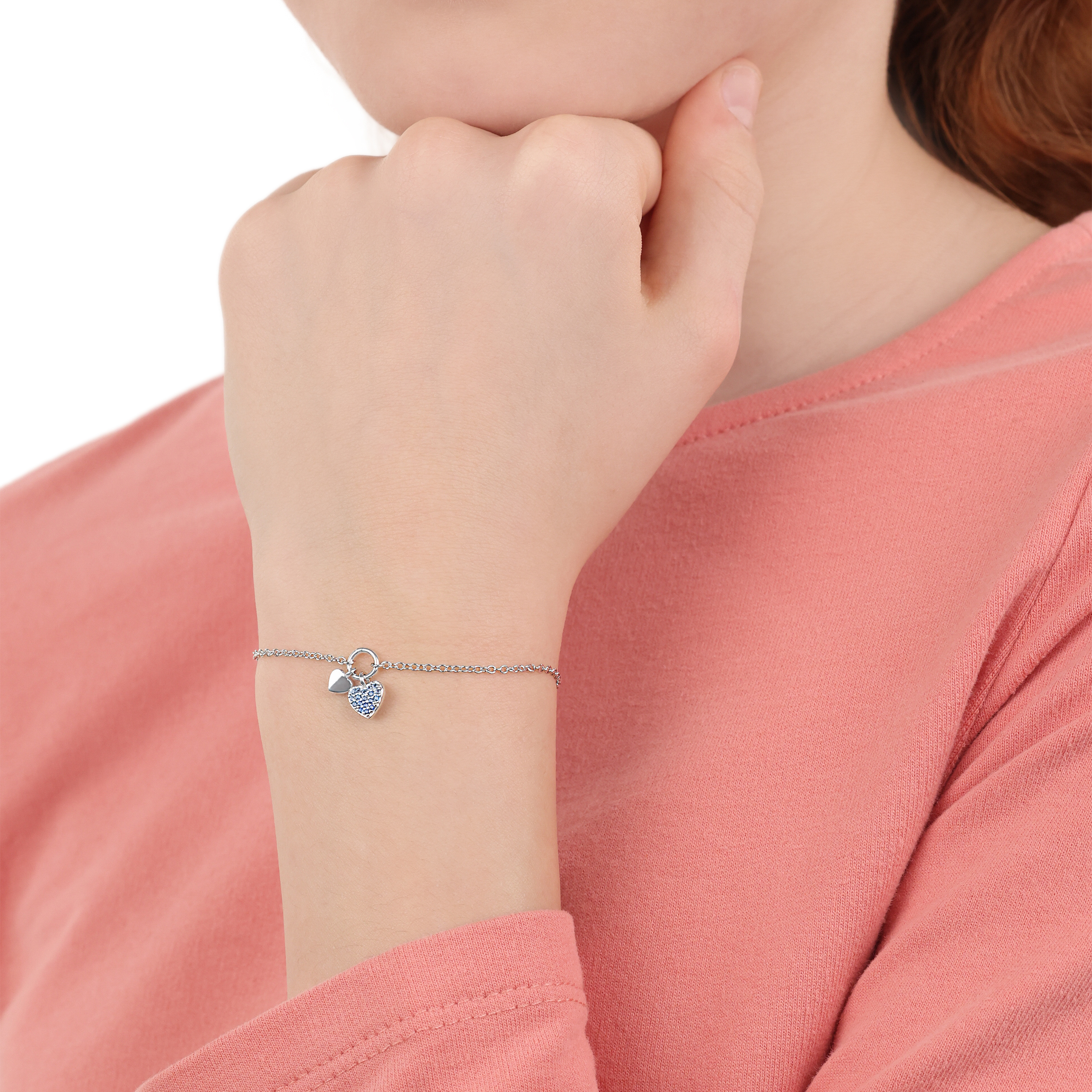 s.Oliver Mädchen Armband 2036454 Herz Silber 925/- Zirkonia synth. blau