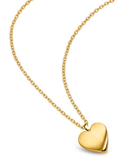 Boccia Damen Halskette 08083-04 Titan mit Anhänger Herz Gelbgold IP