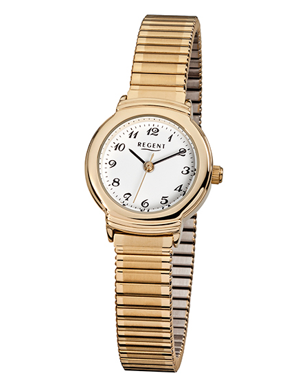Regent Damen Armbanduhr 6821.45.99 F-265 Edelstahl gelbgold IP Zugband