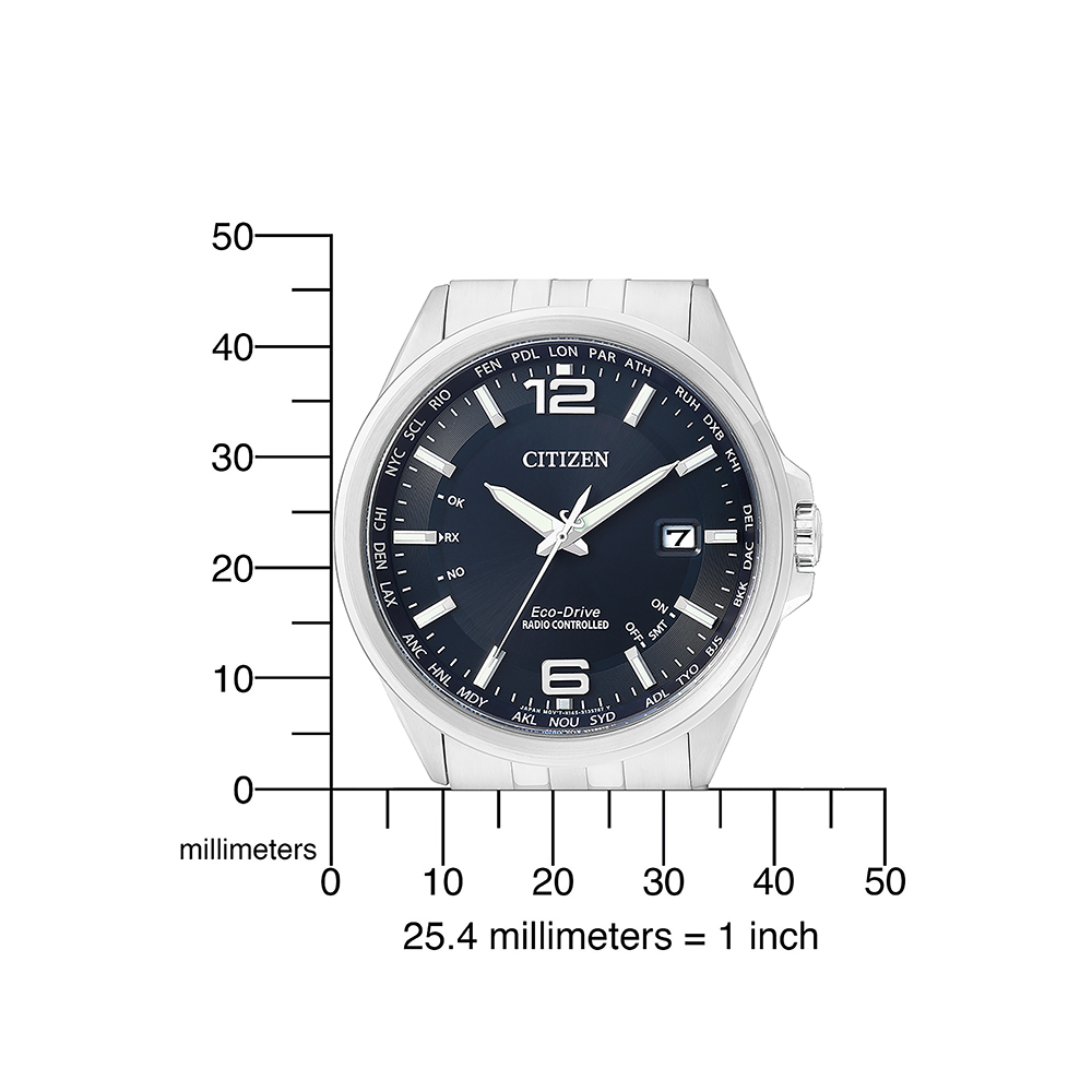 Citizen Herren Armbanduhr CB0010-88L Funk Solar Eco Drive Edelstahl