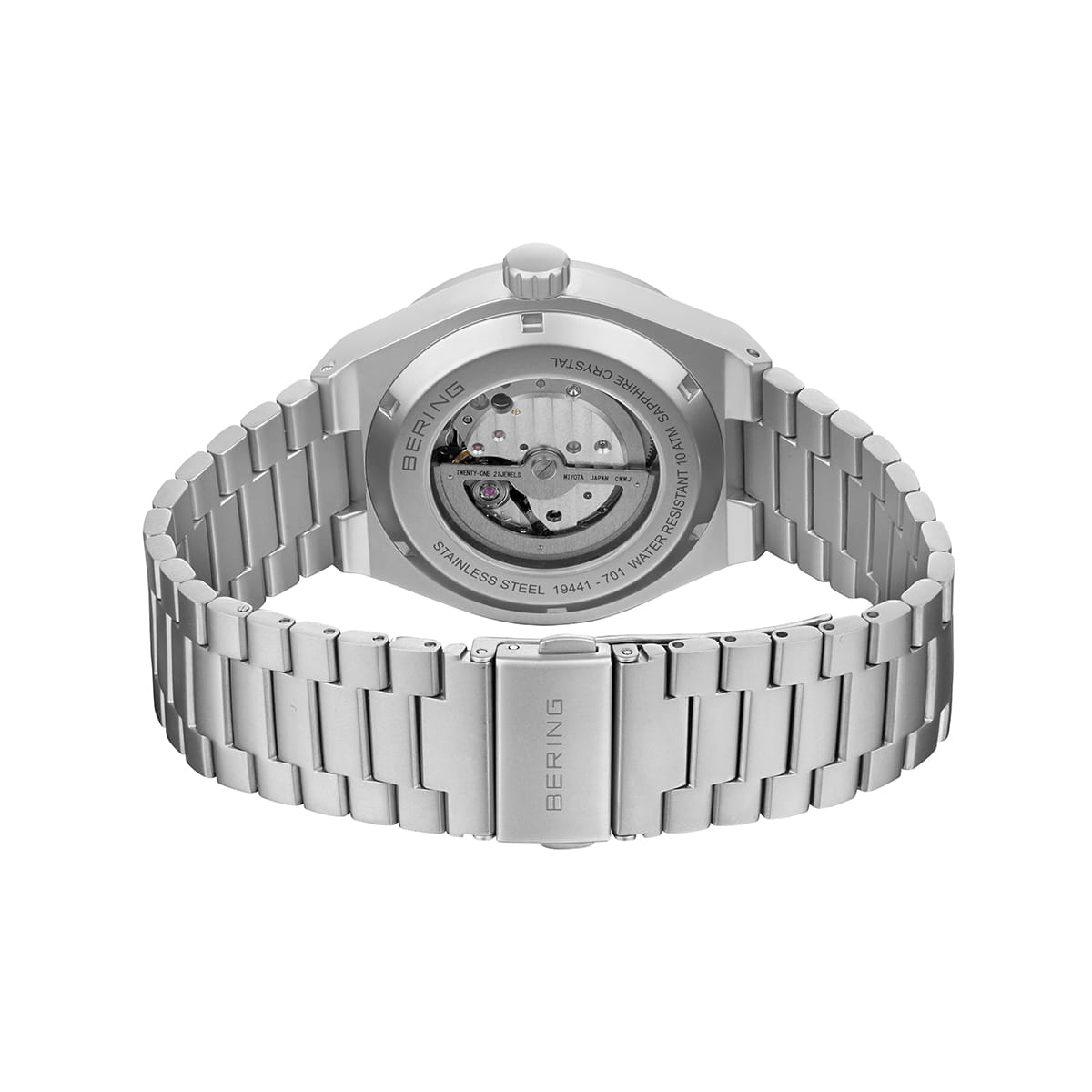 Bering Herren Armbanduhr 19441-701 Automatik Edelstahl matt