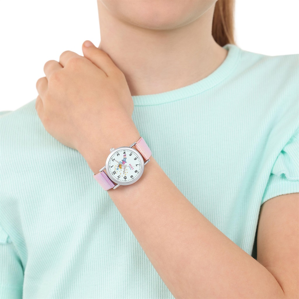 Prinzessin Lillifee Mädchen Armbanduhr 2040171 Kunstlederband Rainbow glitzer
