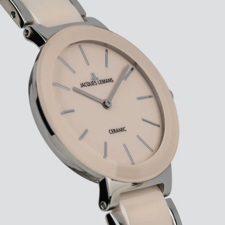 Jacques Lemans Damen Armbanduhr Monaco 42-7X Edelstahl Keramik rosé