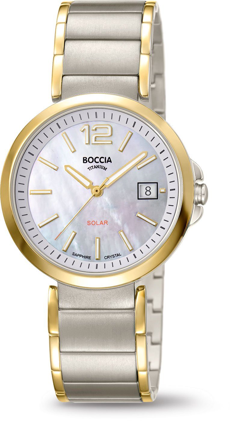 Boccia Damen Armbanduhr Solar 3332-02 Titan bicolor