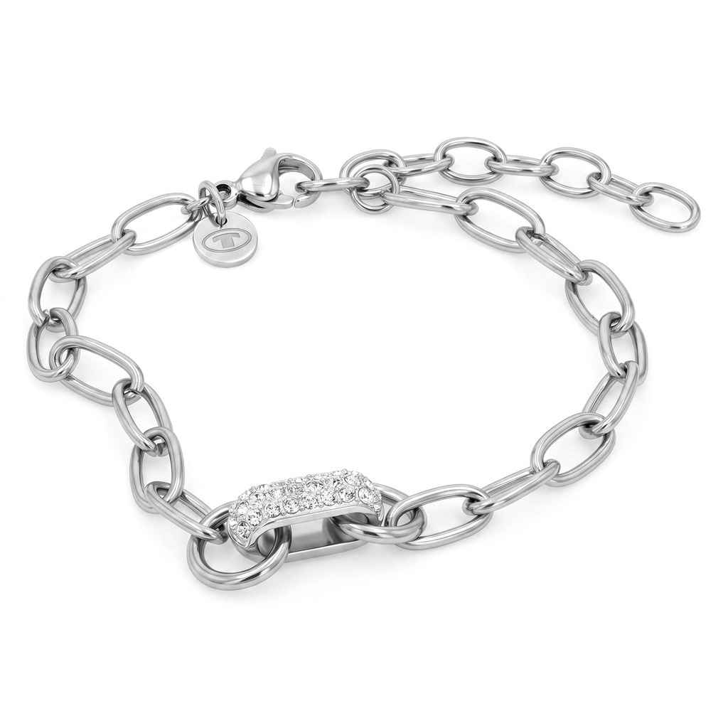 Tom Tailor Damen Armband 2101833 Edelstahl Ankergliederung und Schmuckelement mit Kristall-Besatz 