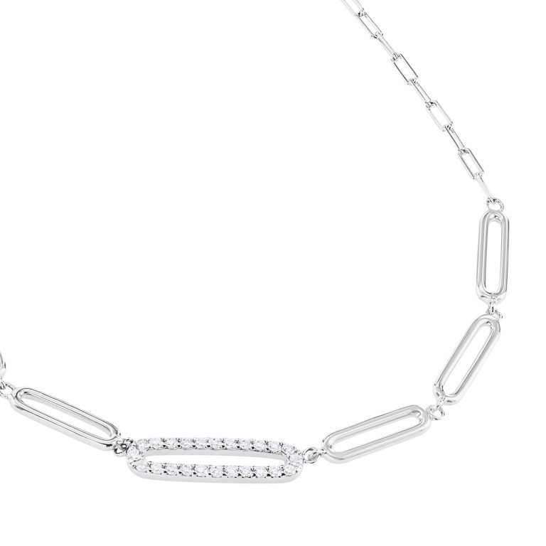 Tom Tailor Damen Halskette 2100557 Silber 925 mit synth. Zirkonia