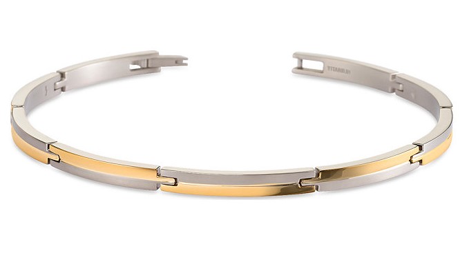 Boccia Damen Armband 03018-02 Titan teil-gelbgoldplattiert