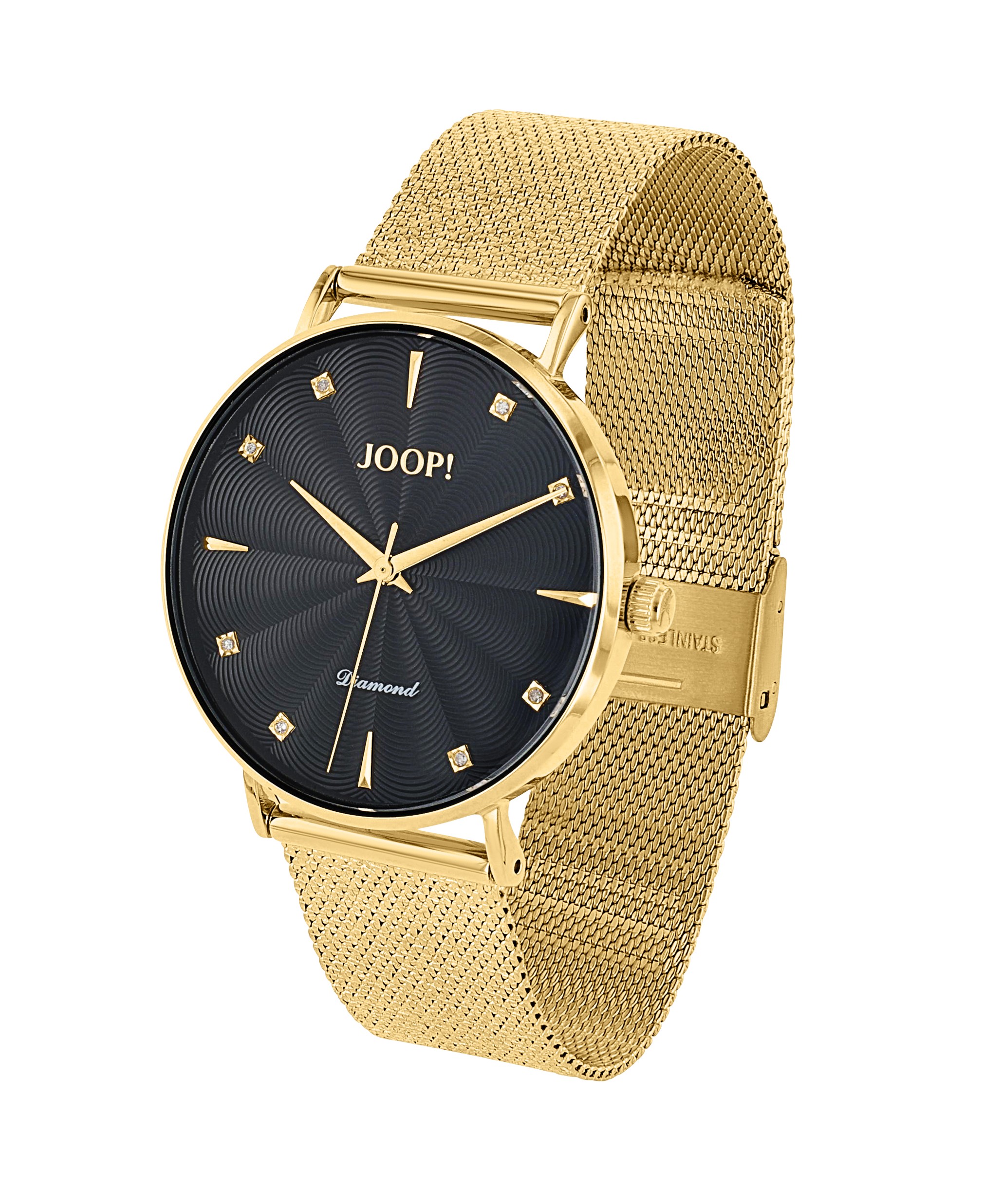 JOOP! Damen Armbanduhr 2039534 Diamant Collection Limited Edition Gelbgold IP