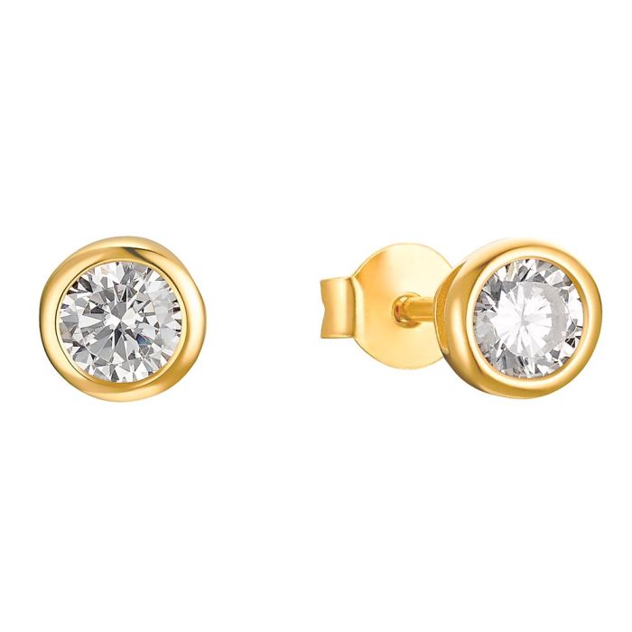 s.Oliver Damen Ohrstecker 2032975 Silber 925/- vergoldet synth. Zirkonia