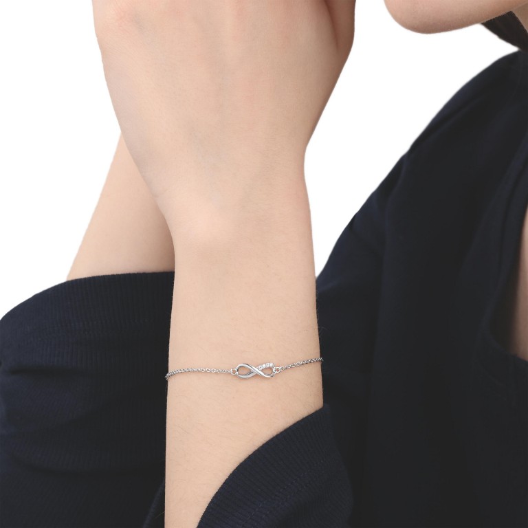 Tom Tailor Damen Armband Infinity 2100584 Silber 925 synth. Zirkonia