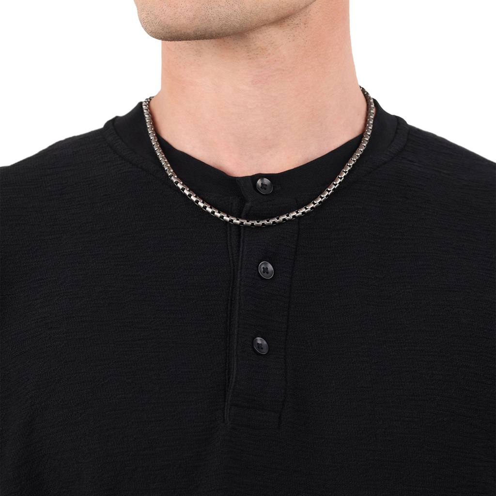 s.Oliver Herren Halskette 2040621 Edelstahl grau wet plat