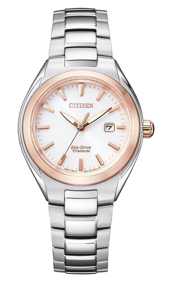 Citizen Damen Armbanduhr EW2616-83A Solar Eco Drive Titanium bicolor