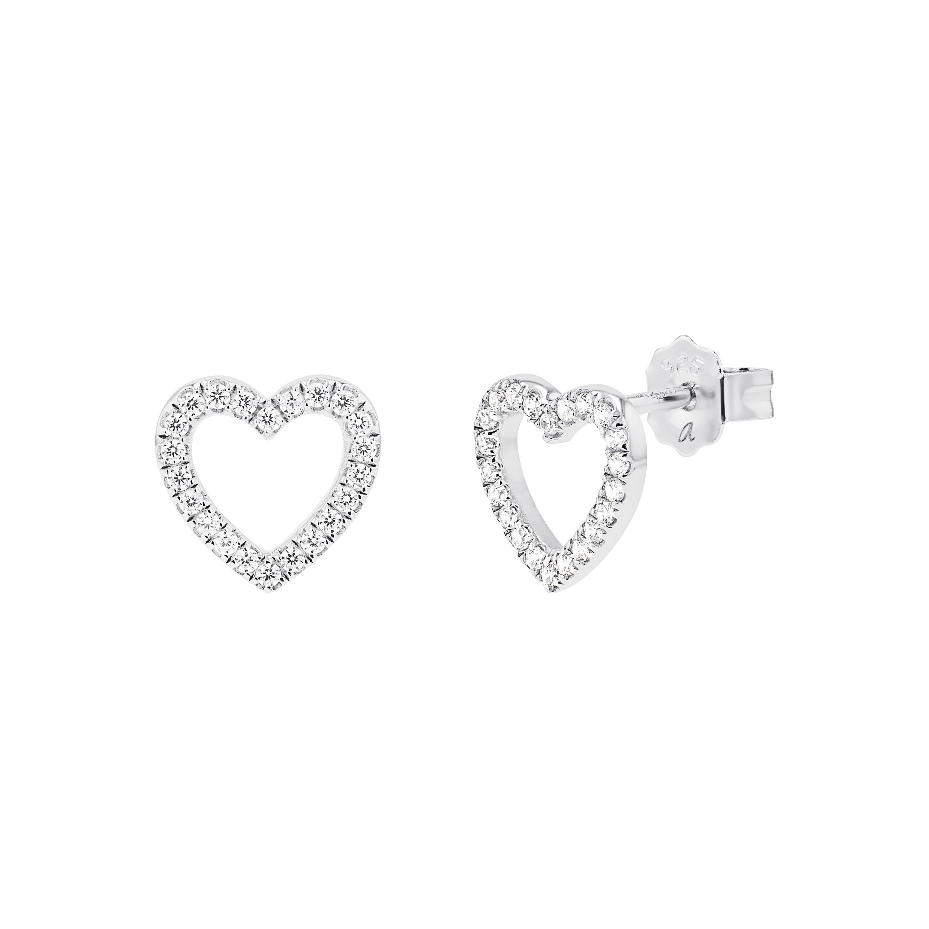 Tom Tailor Damen Ohrstecker 2101260 Silber 925 Herz-Motiv synth. Zirkonia