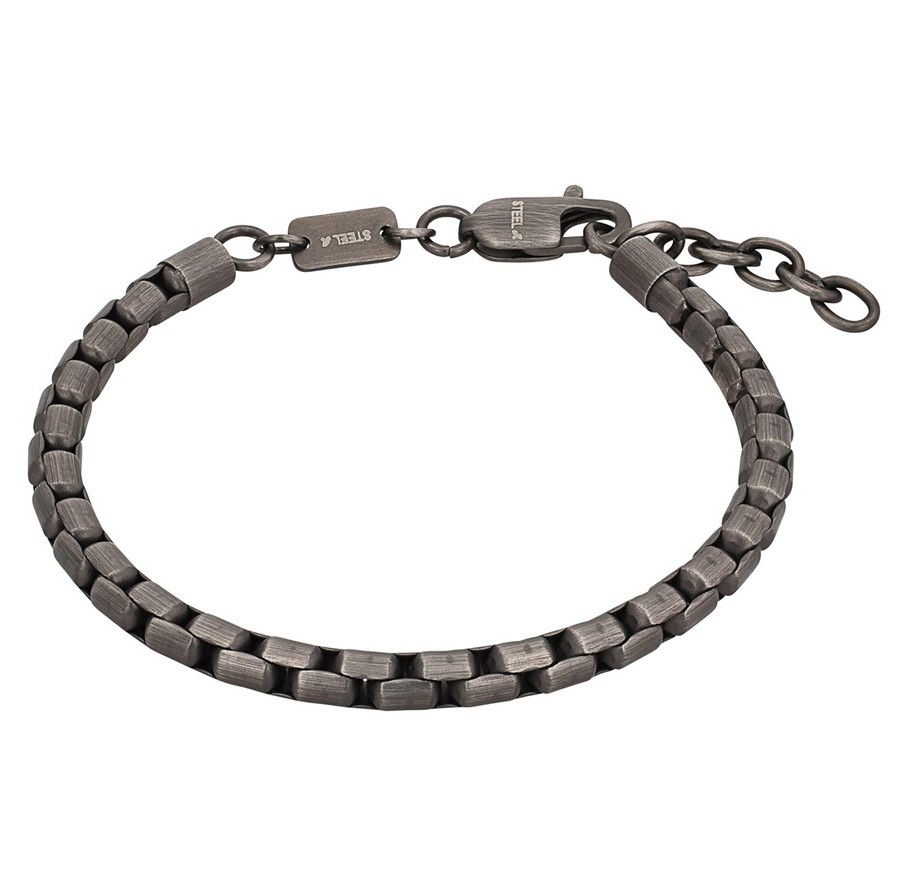 s.Oliver Herren Armband 2040623 Edelstahl grau wet plat