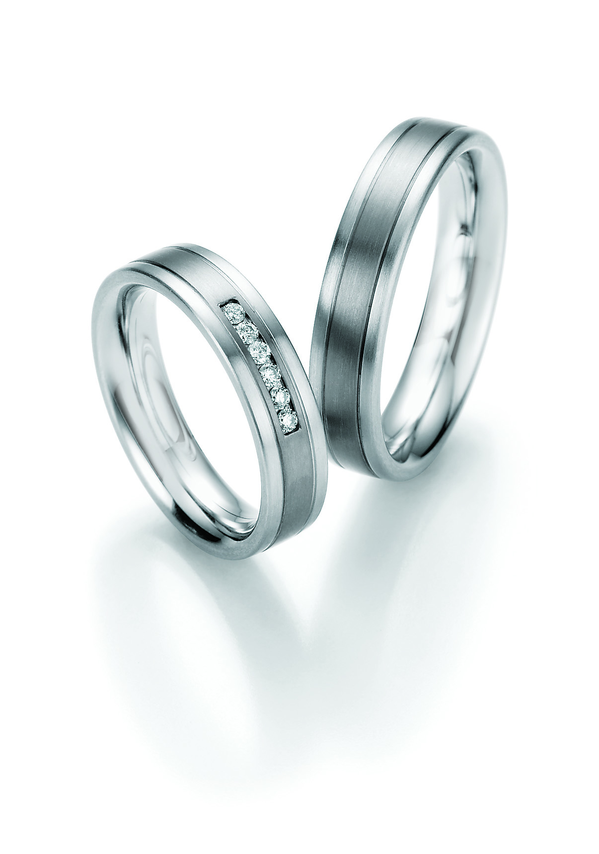 Eheringe Trauringe White Style Steel Titan Brillant 68-06060 / 68-06060