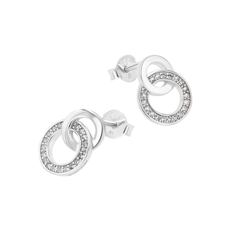 Tom Tailor Damen Ohrstecker Kreise 2100574 Silber 925 synth. Zirkonia
