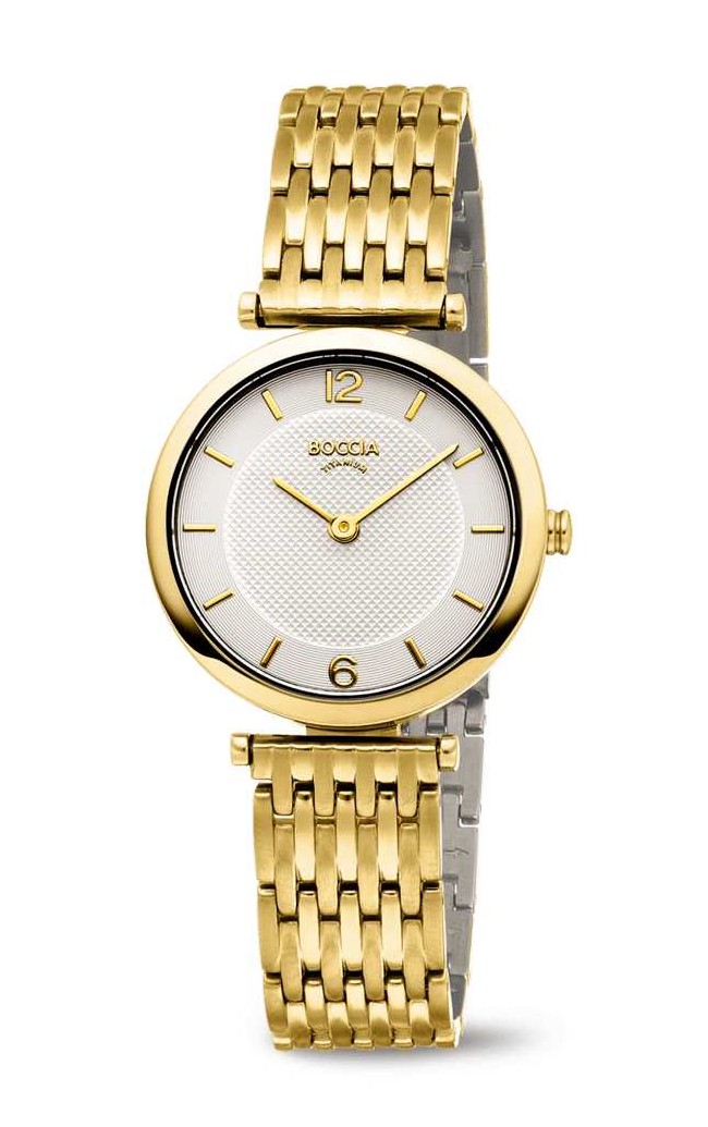 Boccia Damen Armbanduhr Dress 3362-04 Titan Gelbgold IP
