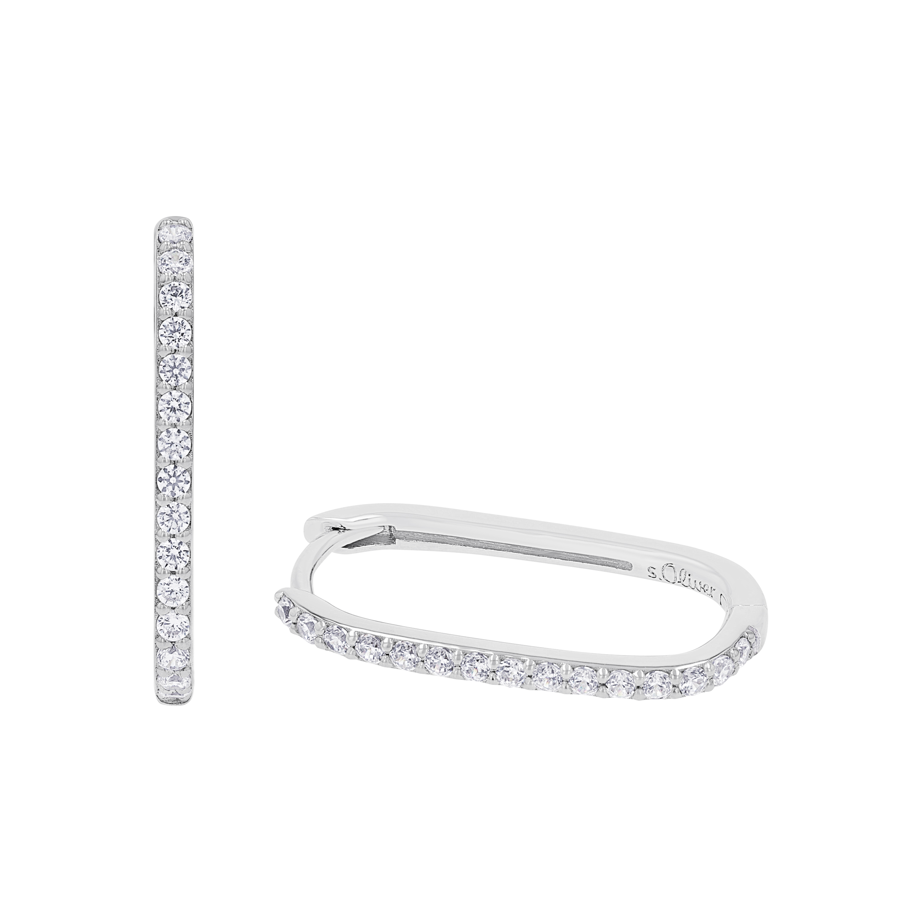 s.Oliver Damen Creolen 2039700 Silber Zirkonia synth.