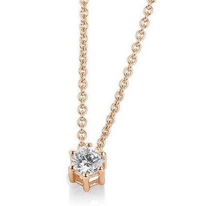 Breuning Collier 61/01441 Solitaire 6er Krappe Brillant Rotgold