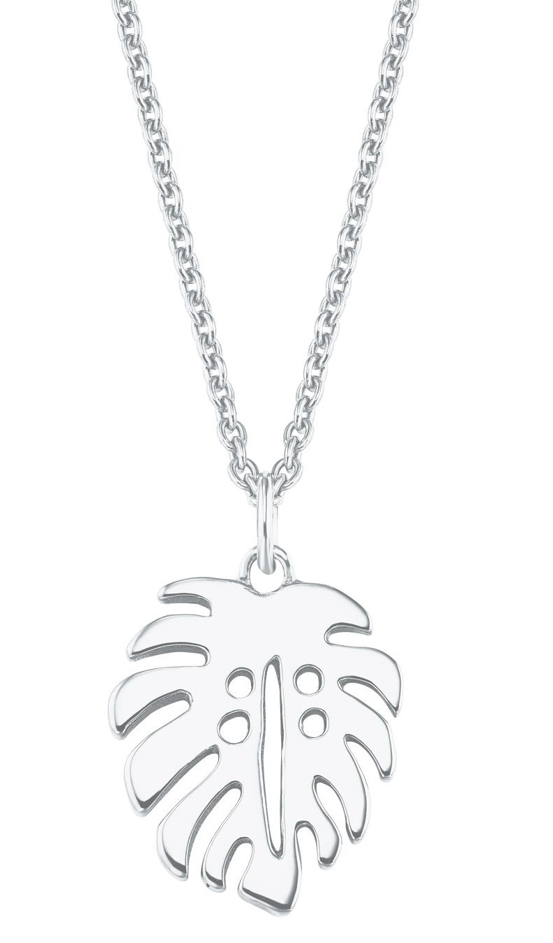 s.Oliver Damen Halskette SO PURE 2027559 Blattanhänger Silber